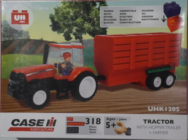 CASE IH Tractor With Hopper Trailer And Farmer Toy