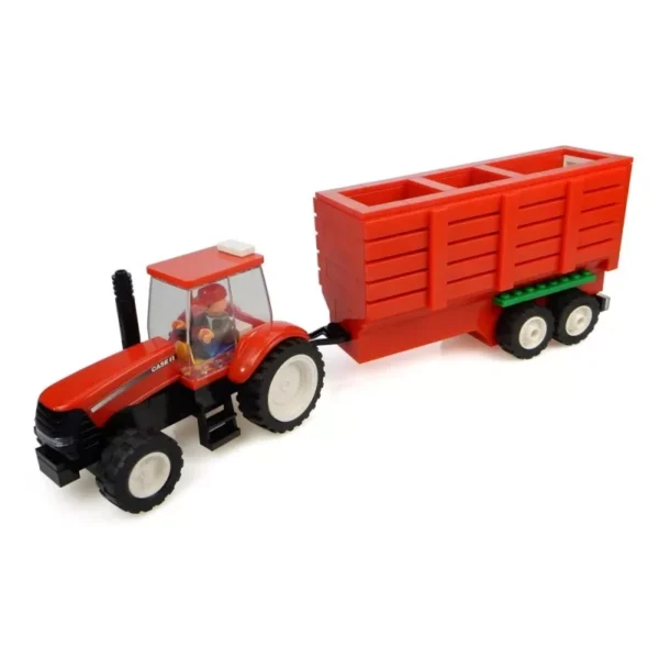 CASE IH Tractor With Hopper Trailer And Farmer Toy - Image 2