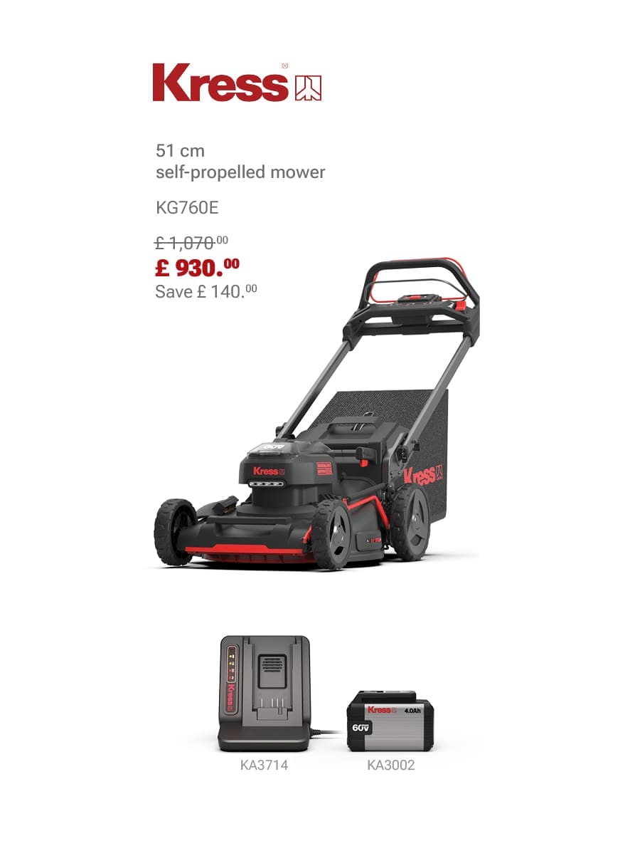 KRESS KG760E Self-Propelled Mower Bundle Deal