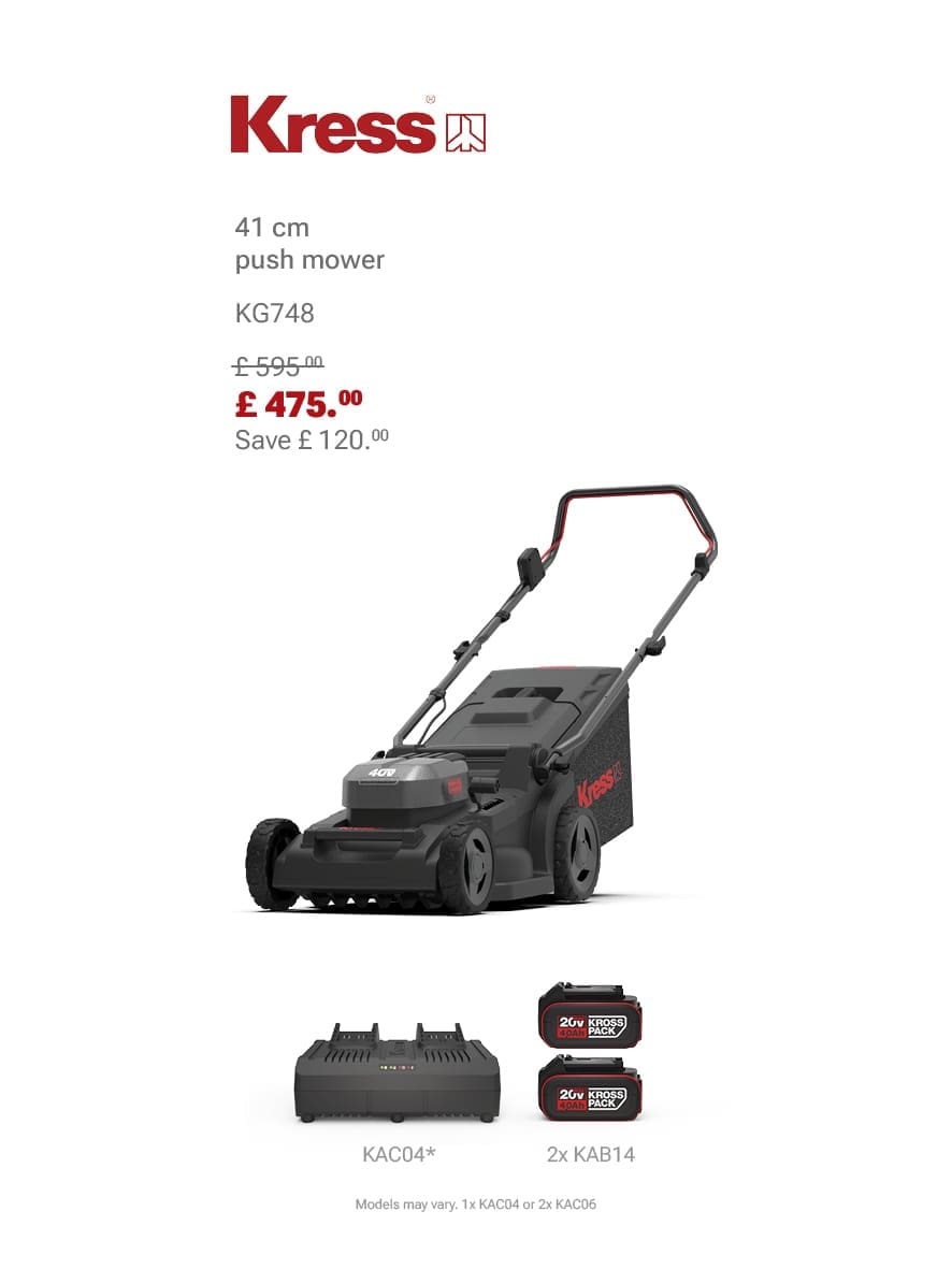 KRESS KG748 Push Mower Bundle Deal