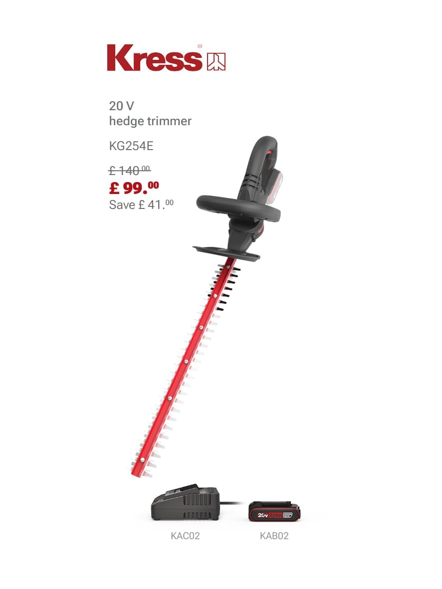 KRESS KG254E Hedge Trimmer Bundle Deal