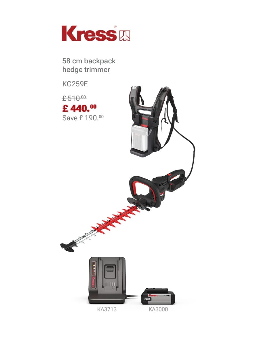 KRESS KG259E Backpack Hedge Trimmer Bundle Deal