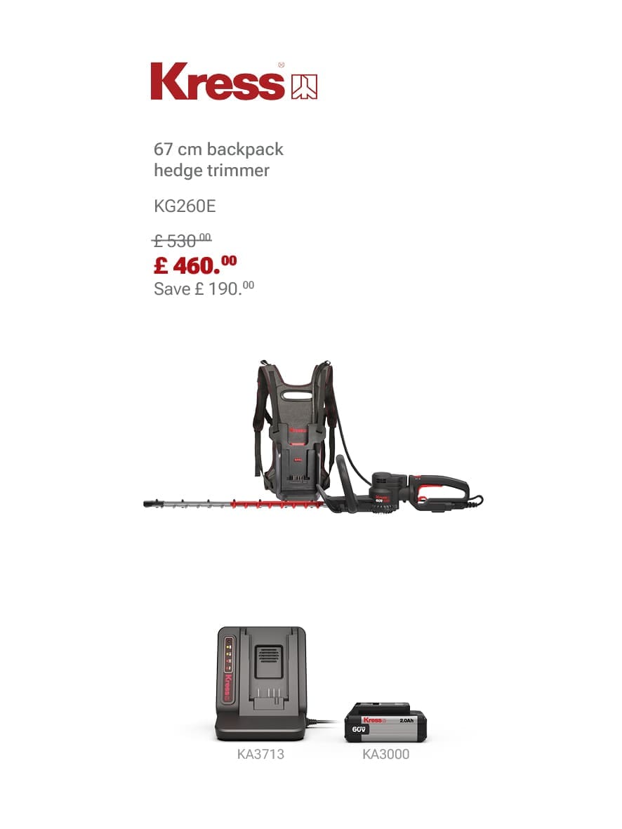 KRESS KG260E Backpack Hedge Trimmer Bundle Deal